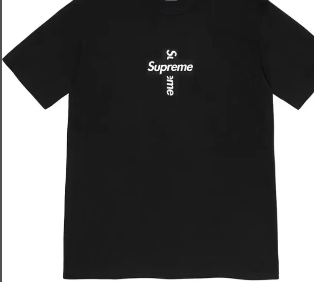 White CROSS LOGO Black S sleeved XL BOX L M T-shirt Short 0607